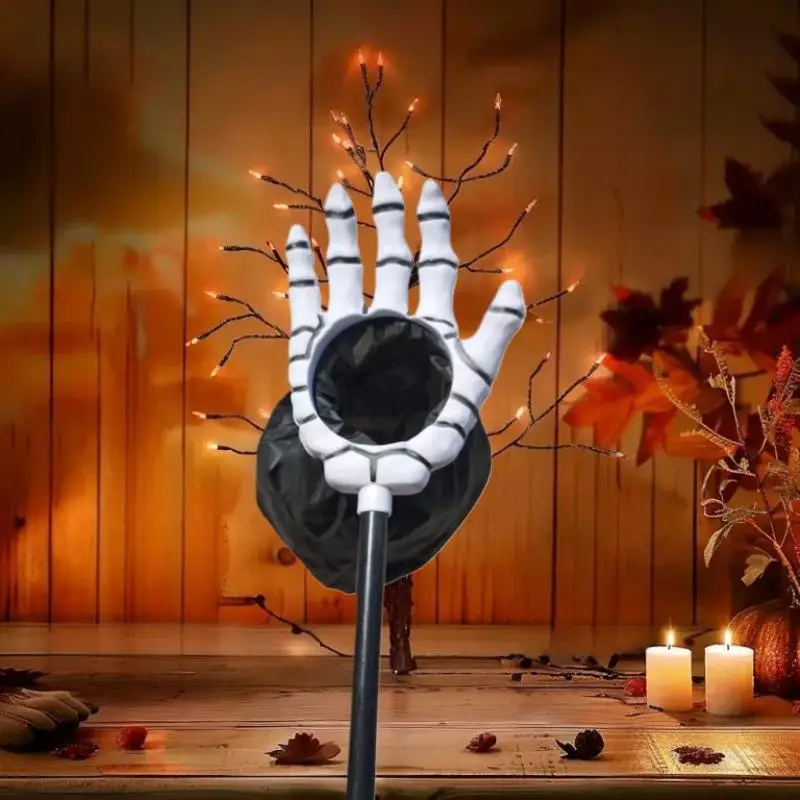 Bolsa de dulces de calabaza y calavera para Halloween, bolsa de truco o trato de mano para niños, accesorios de fiesta espeluznante para Halloween