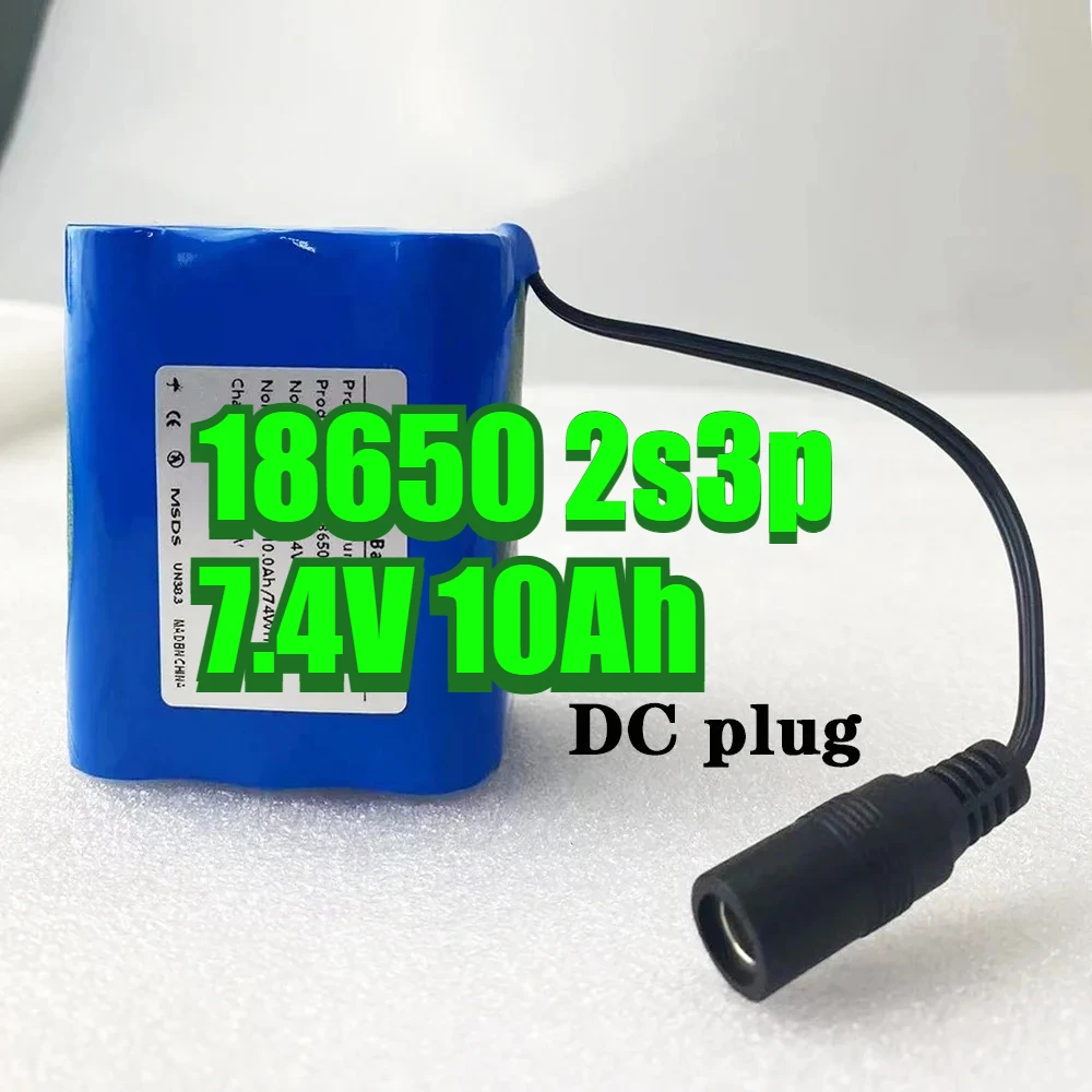 

Литиевая батарея 18650, 7,4 В, 10 Ач, 2s3p, встроенная BMS для велосипедных фонарей, рыболовных фонарей, лодок с дистанционным управлением.