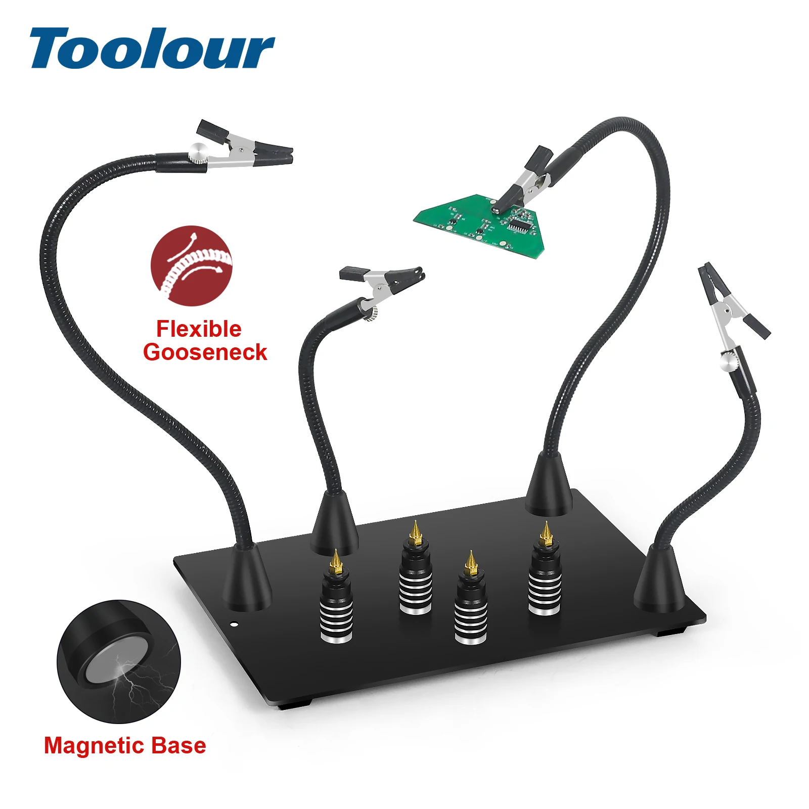 

Helping Hands Soldering Tool with 4 Magnetic PCB Holder Flexible Metal Arms Third Hand Tool for Electronic Repair Crafts Jewelry