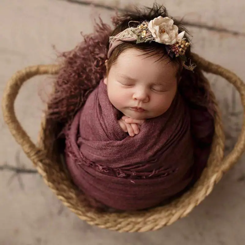 Panier prise vue auxiliaire pour bébés, seau pose marron, panier rond tissé, panier à pain rond, nouvelle collection