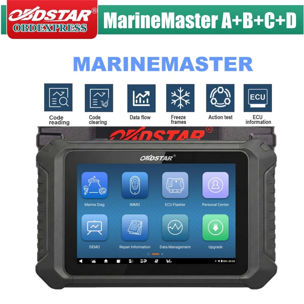 OBDSTAR MarineMaster A+B+C+D Full for Jet ski, Outboard, Inboard, Generator, Read/Clear Code, Data Flow, Freeze Frames, Action Test