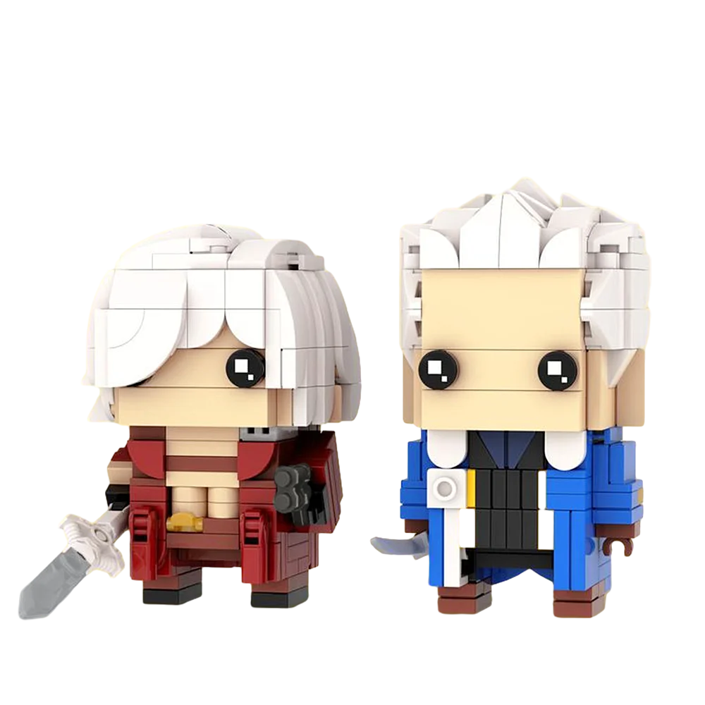 MOC Dante & Vergil Brickheadz Building Blocks Devil May Cry Bricks Set Educational Toys For Christmas Gift