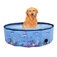 Dog Paddling Pool Outdoor Pet Bath Pool Scratch-Resistant Foldable Puppy Swimming Paddling Bathtub for Small Medium Animals Cats
