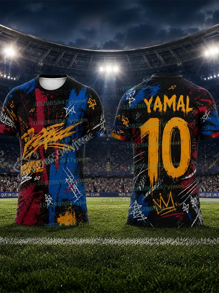 Fashion Graffiti Style Yamal No.10 Soccer Jersey Special Edition Comfortable And Breathable Plus Size Sportswear Yamal Fans Gift