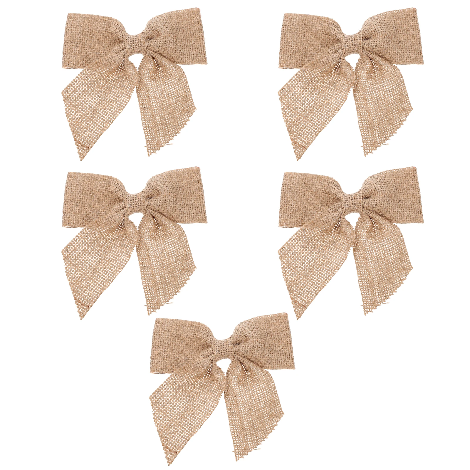 

5Pcs Premium Jute Bow Crafts Christmas Wedding Decorations Reusable Smooth Party Ornaments Bow Crafts Wedding Decorations