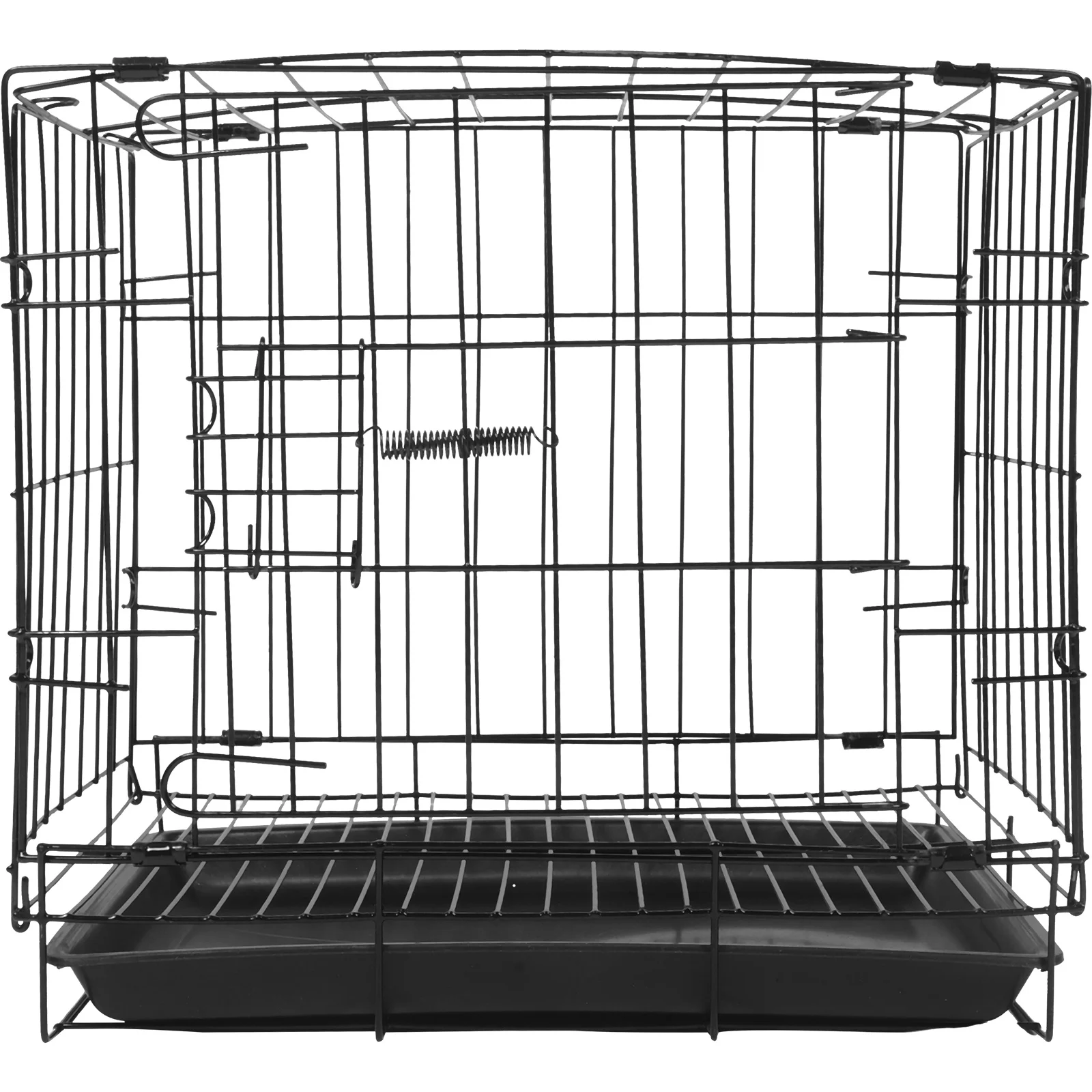 

Foldable Small Pet Dogs Crate Portable Travel Carrier Cage for Cats Rabbits Metal Wire Durable Plastic Tray Indoor Outdoor