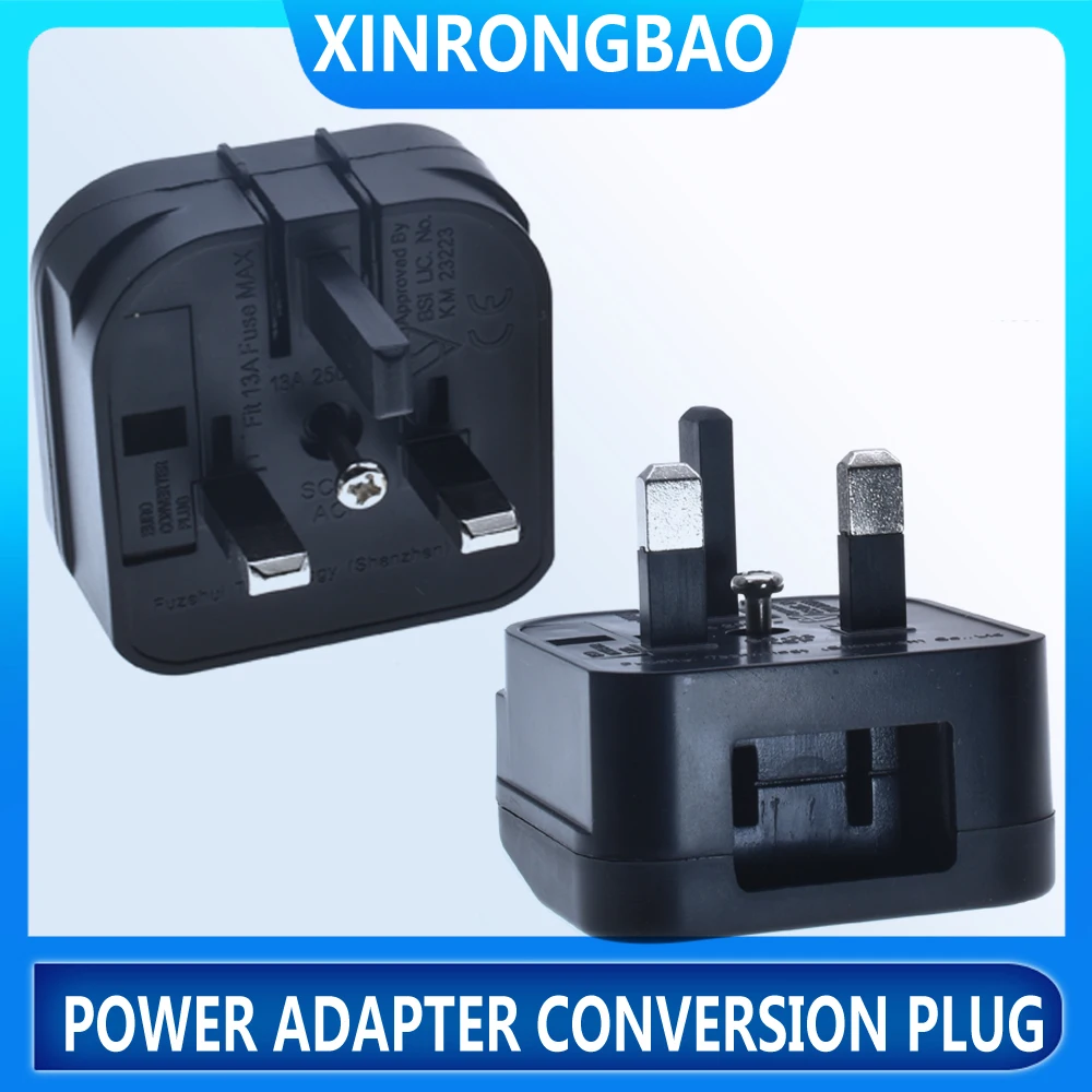 US 2Pin To UK 3pin Power plug converter 13A  British Travel Adapter Electrical Plug Charger Socket AC Converter Two flat jacks