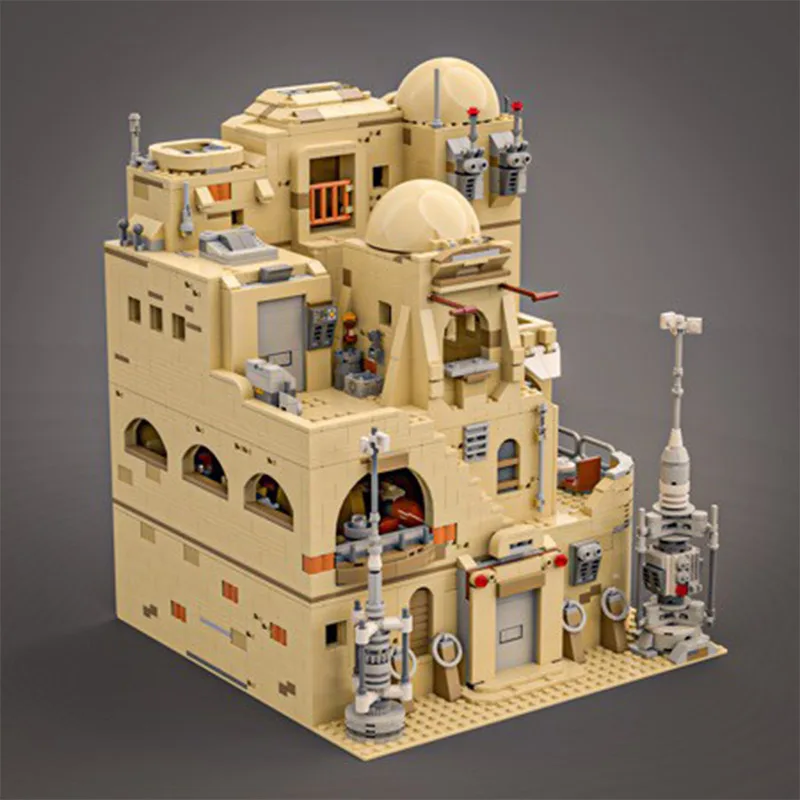 2485PCS Star Movie Desert Architecture Modular Mos Eisley Cantina Building Blocks Bricks Toys Children Christmas Gifts Moc-75290