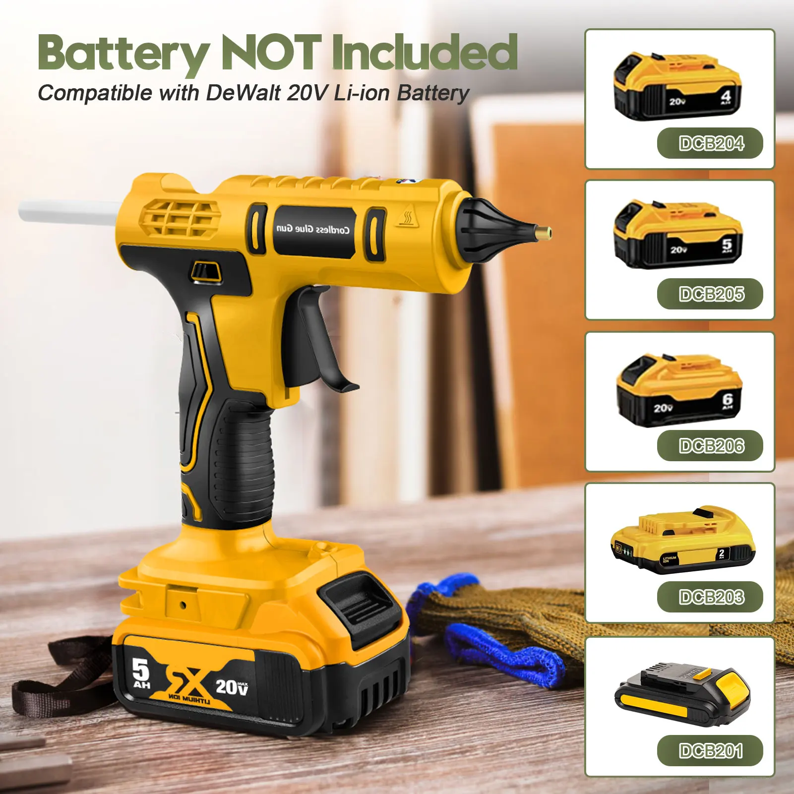 Cordless Electric Handheld Hot Glue Gun(Battery Not Include) Repair DIY Tool Hot Melt Welding Hot Air Gun Anti-scald Nozzle Comp