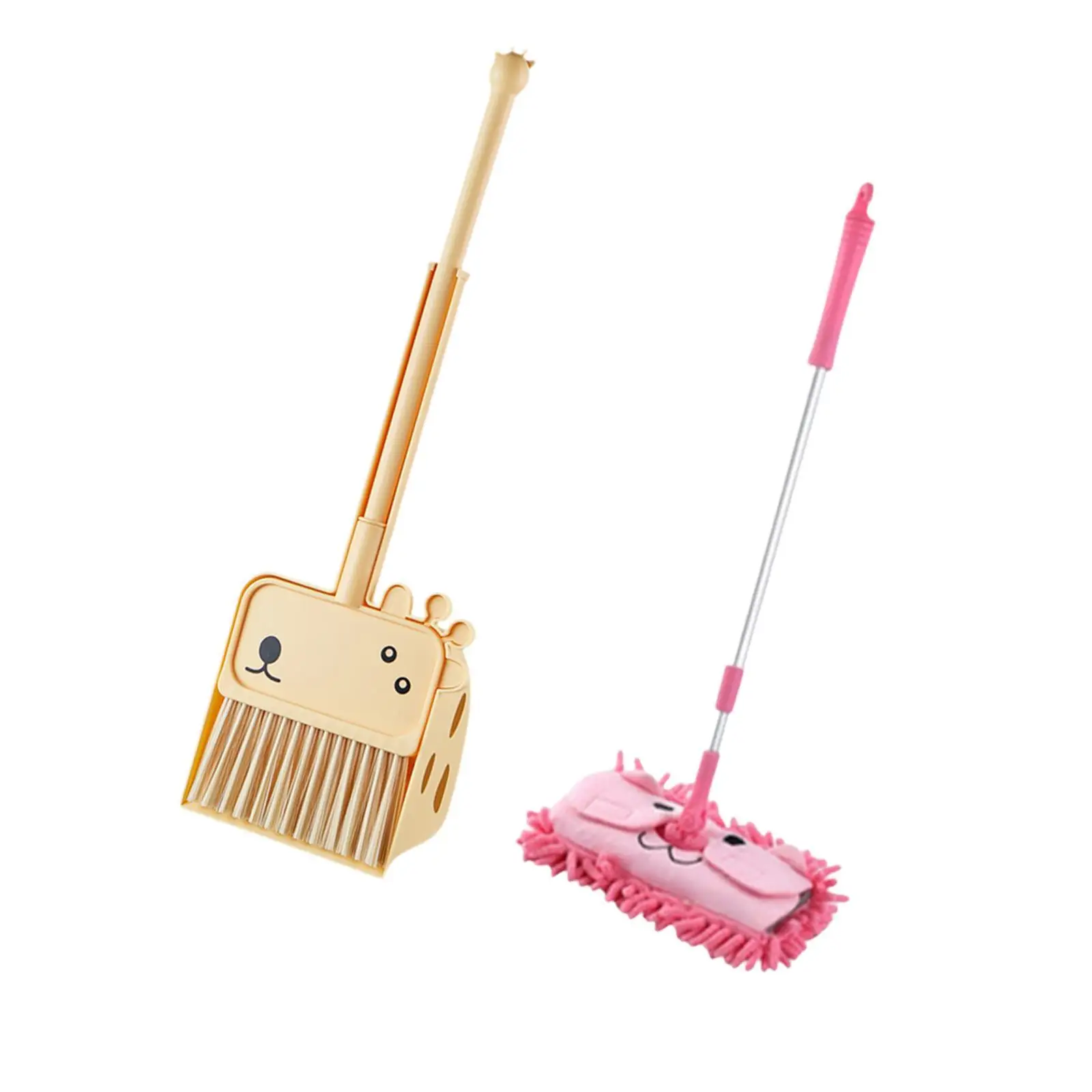 

3x Mini Broom with Dustpan Mop Little Housekeeping Helper Set Cleaning Set for