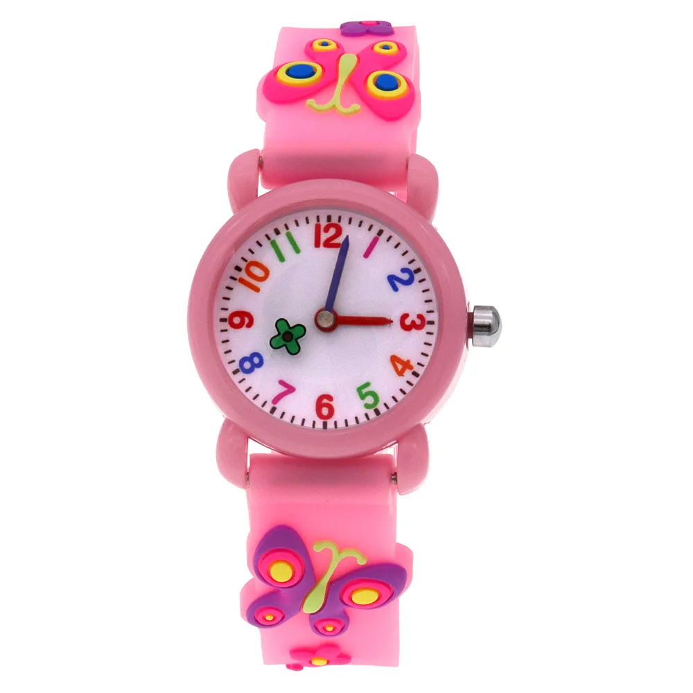 Colorful Girls Boys Flower Second Hand Watch Children Wristwatch Kids Watch Party Gifts Plastic Case 28mm Waterproof Watches