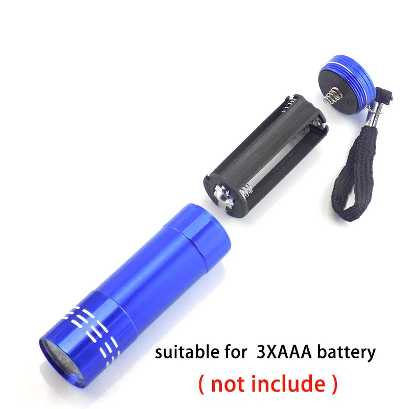 Mini Protable 9 LED Flashlight Light Torch Light Lamp for Outdoor Camping Hiking White Light