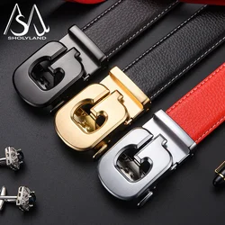 2024 Belt Men's Business Men's Genuine Leather Letter Automatic Buckle Belt Accessories Belt Western Pants Versatile Decoration