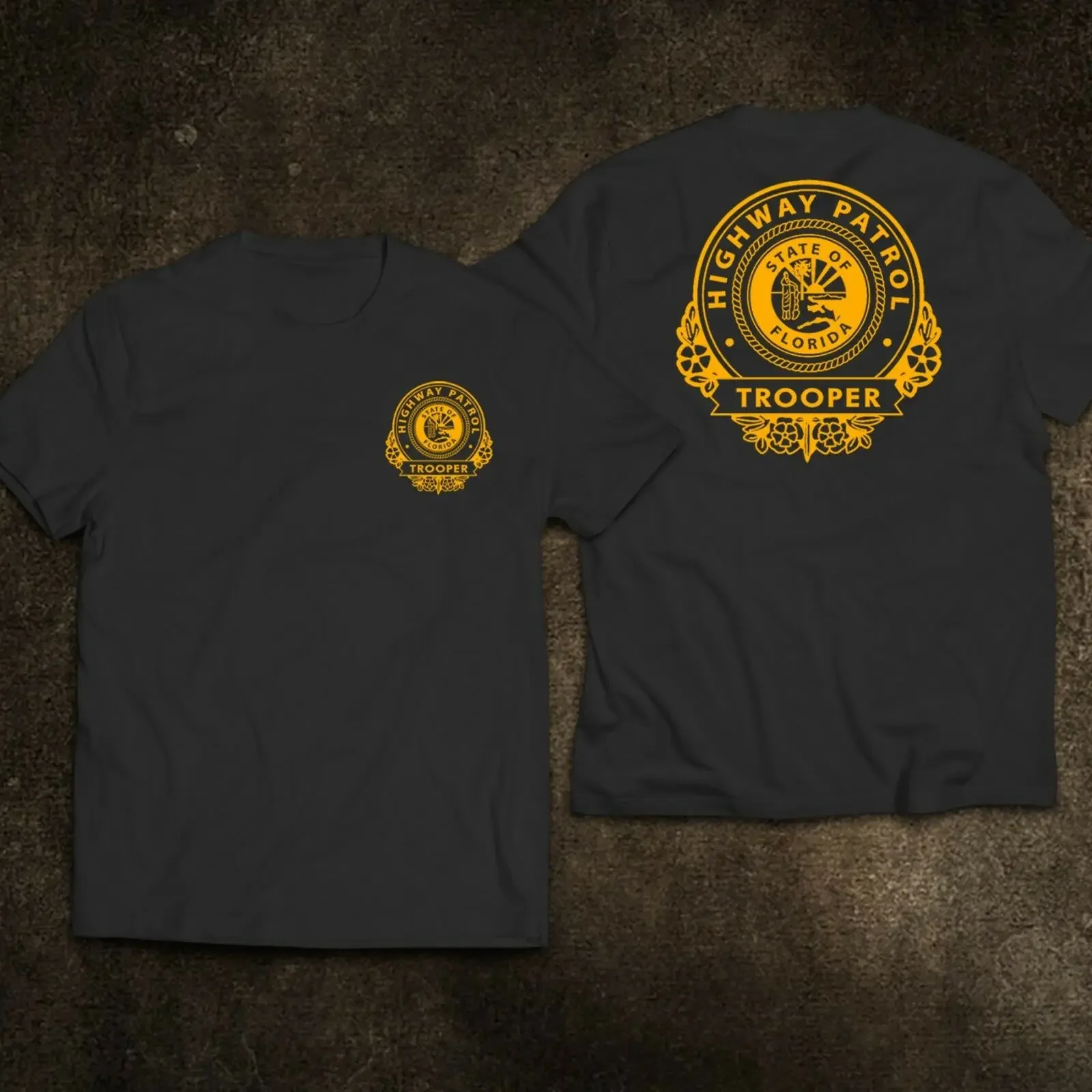 Florida Highway Patrol Trooper Motorcycle Unit Department T Shirt. Short Sleeve 100% Cotton Casual T-shirts Loose Top Crewneck