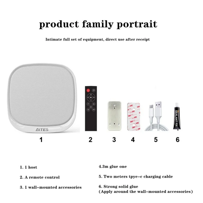 Wall Mounted 3D Surround Sound Wireless Bluetooth Speaker FM Radio Outdoor Portable Subwoofer Long Battery Life view 6