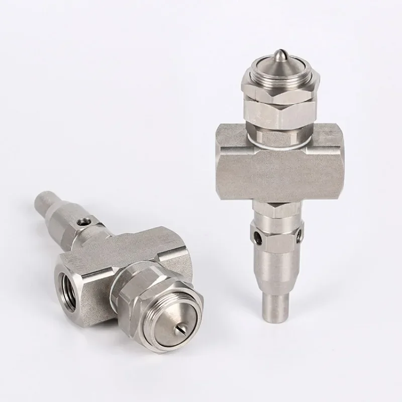 JCO Self-cleaning Air Atomizing Nozzle Stainless Steel Two Fluid Water Vapor Mixing Humidification Spray Nozzle Head