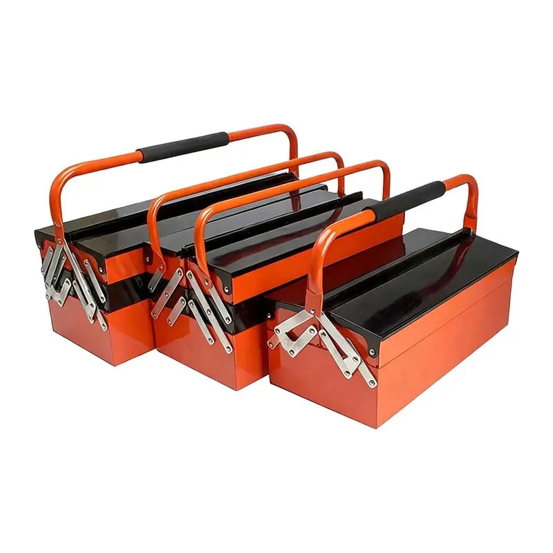 Factory Direct Sales Waterproof Portable Multi-purpose Steel Storage Toolbox, Large Capacity, Stackable Design