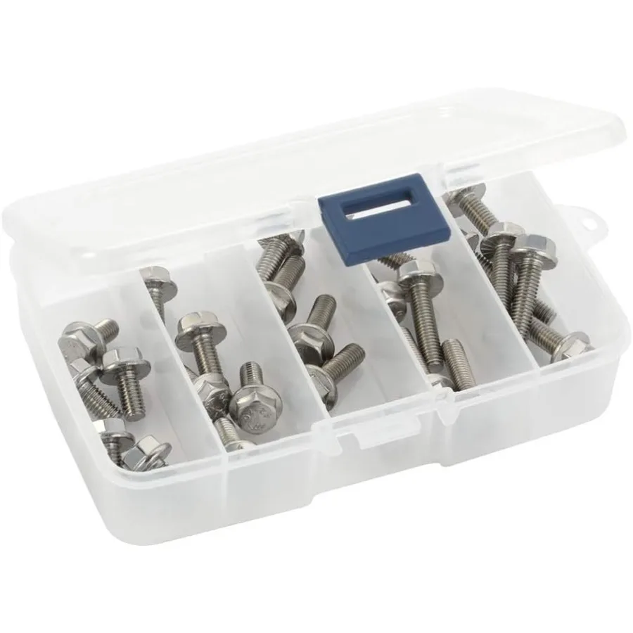 M6 x 8mm 10mm 12mm 16mm 20mm Parafusos sextavados flangeados Variedade de parafusos hexagonais de aço inoxidável 188 304 DIN 6921 Quantidade 25