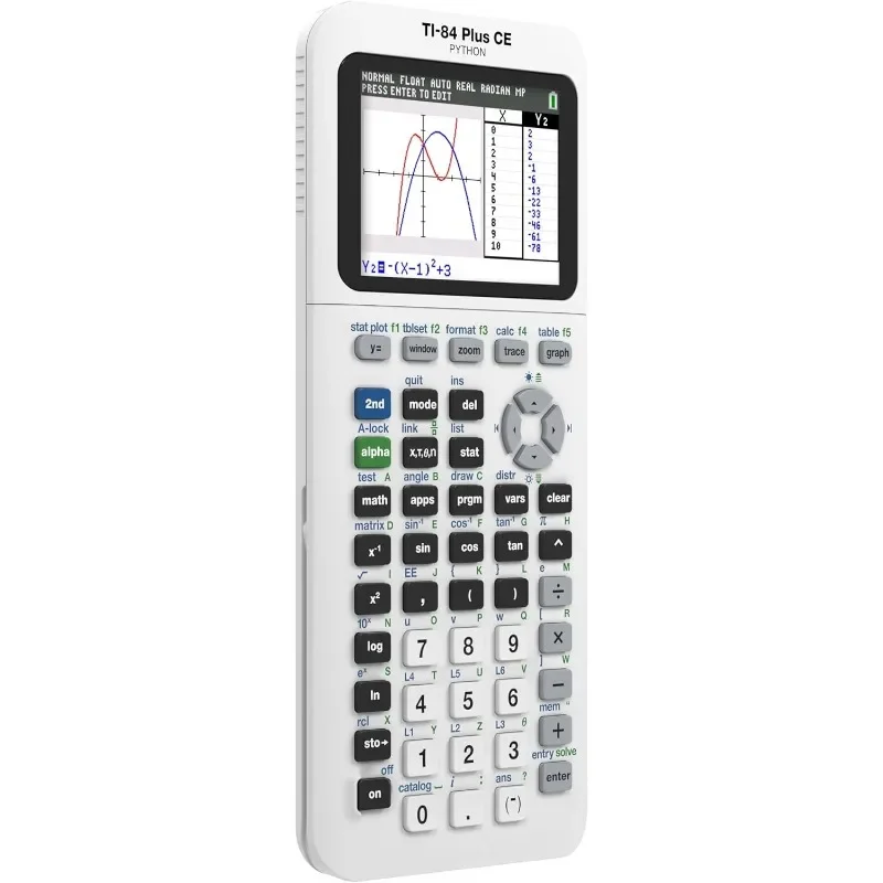 인기 신제품 TI-84 Plus CE 컬러 그래프 계산기, 밝은 흰색