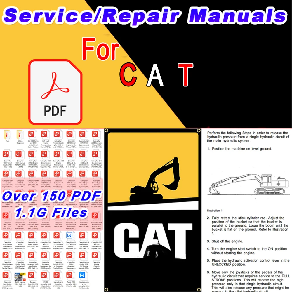 Engine Repaire Manual Over 150 PDF File For CAT Engine Parts & Diagrams for Gas Diesel Engine Excavator Truck