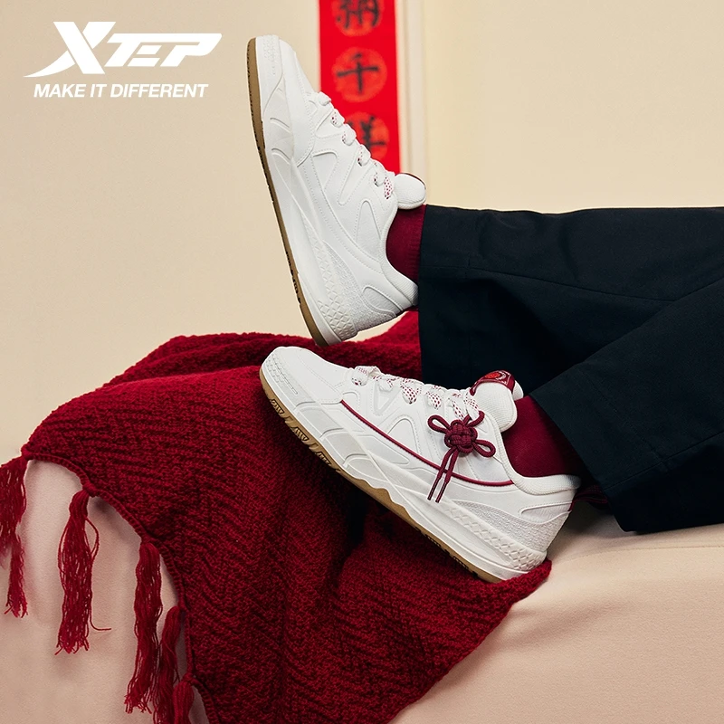 Xtep Jindouyun Shoes For Men Cushioning Rebound Stability Sneakers Cozy Fuzz Street Style Lace Up Outdoor Shoes 874119310014