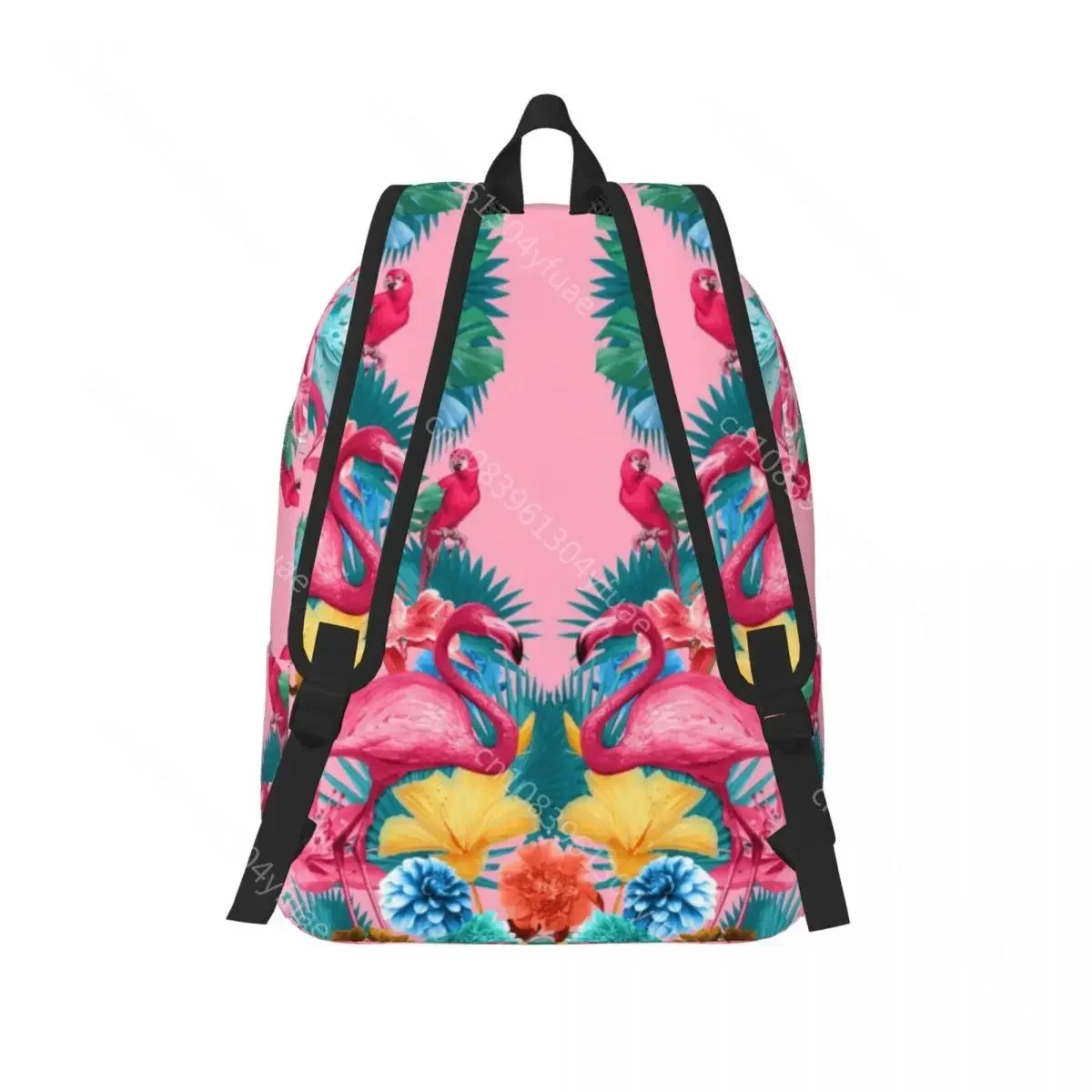 Flamingo Backpack Tropical Garden Youth Polyester Travel Backpacks Pattern Kawaii School Bags Rucksack Christmas Gift
