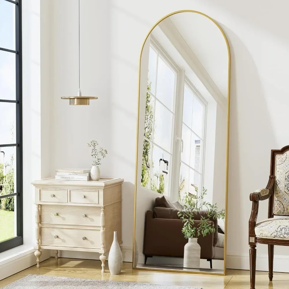 

Arched Floor Mirror, 65"x22" Full Length Mirror, Standing Mirror Hanging or Leaning, Body Mirror with Stand, Wall Mounted Mirror