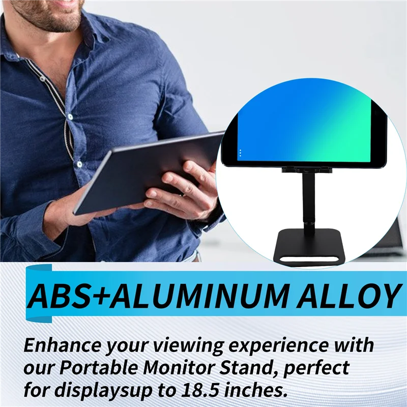Well Made-Adjustable Portable Monitor Stand 360° Swivel Bracket Tablet Holder Compatible With Tablet Desktop Clamp Stand A