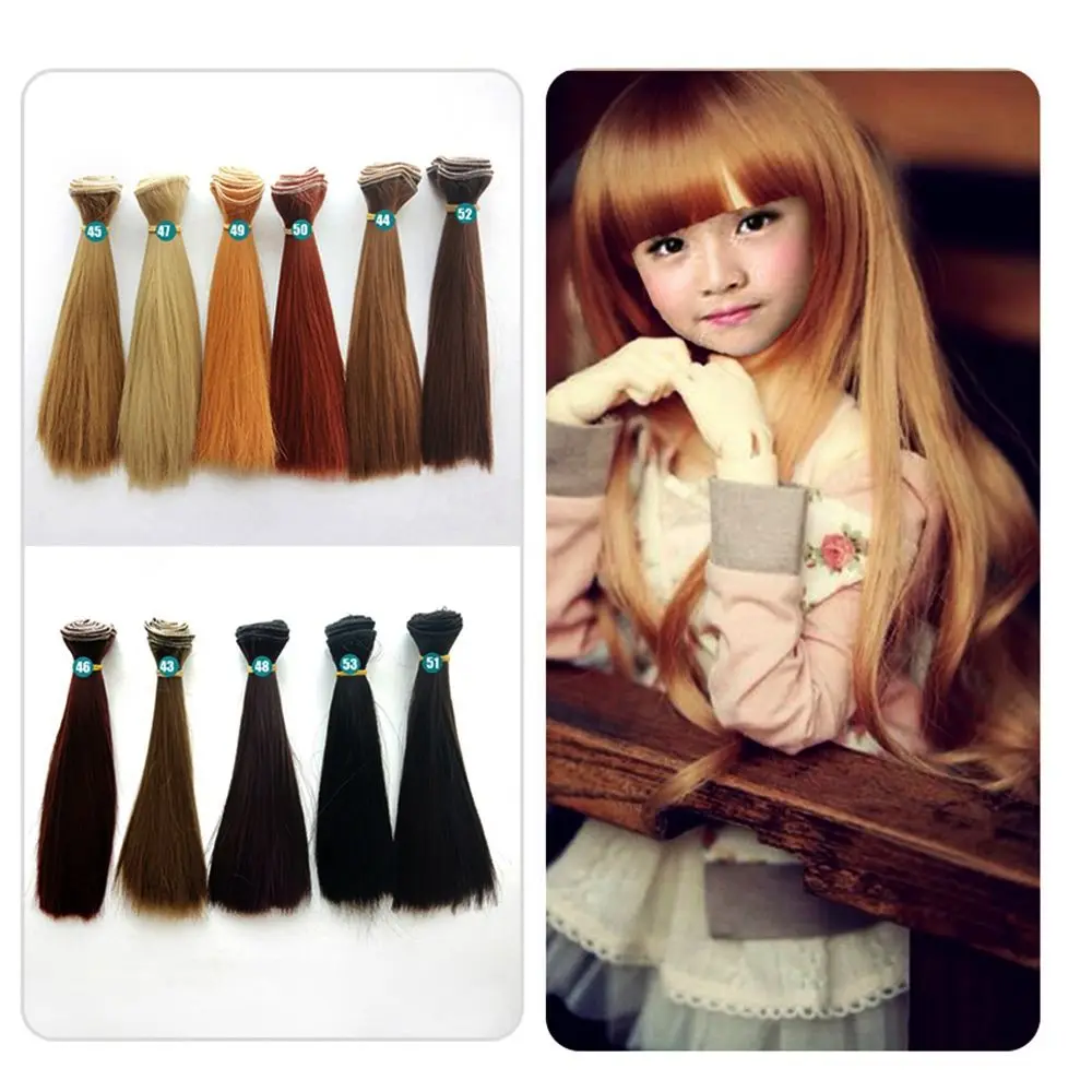 15cm 1/3 1/4/ 1/6 1/12 Doll Accessories Straight Wig Hair For Doll Wigs High-temperature Wire Long Straight Dolls Wig For Doll