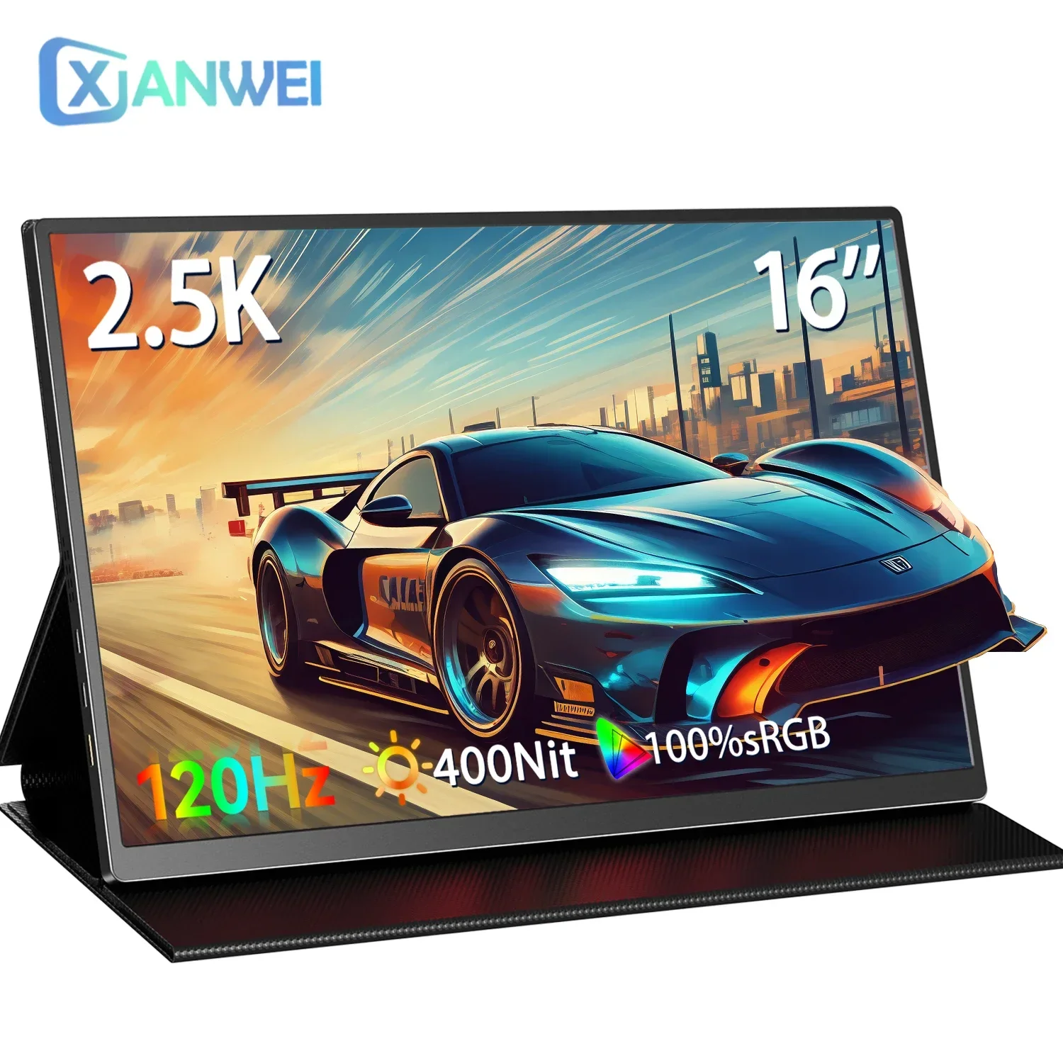 

XIANWEI 16 Inch 2k 2.5K Portable Monitor Display 120Hz QHD Screen USB Type-C HDMI For PC Switch Laptop Macbook Phone Xbox PS4 5