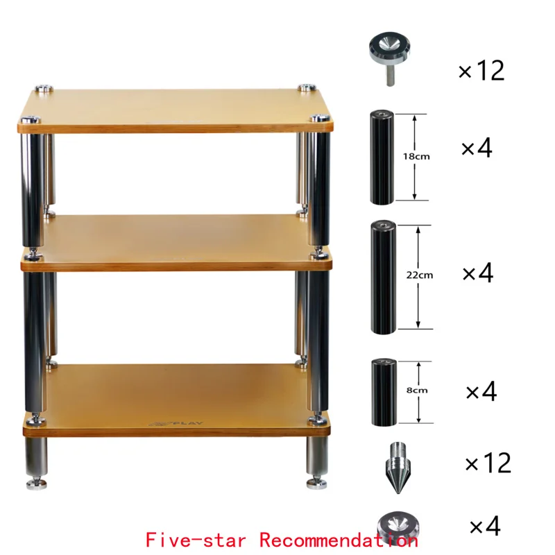 AVplay AV-605018 Stainless Steel Shock-Absorbing Rack Feet Power Amplifier Rack Accessories Equipment Rack Stabilizer Tripod Leg