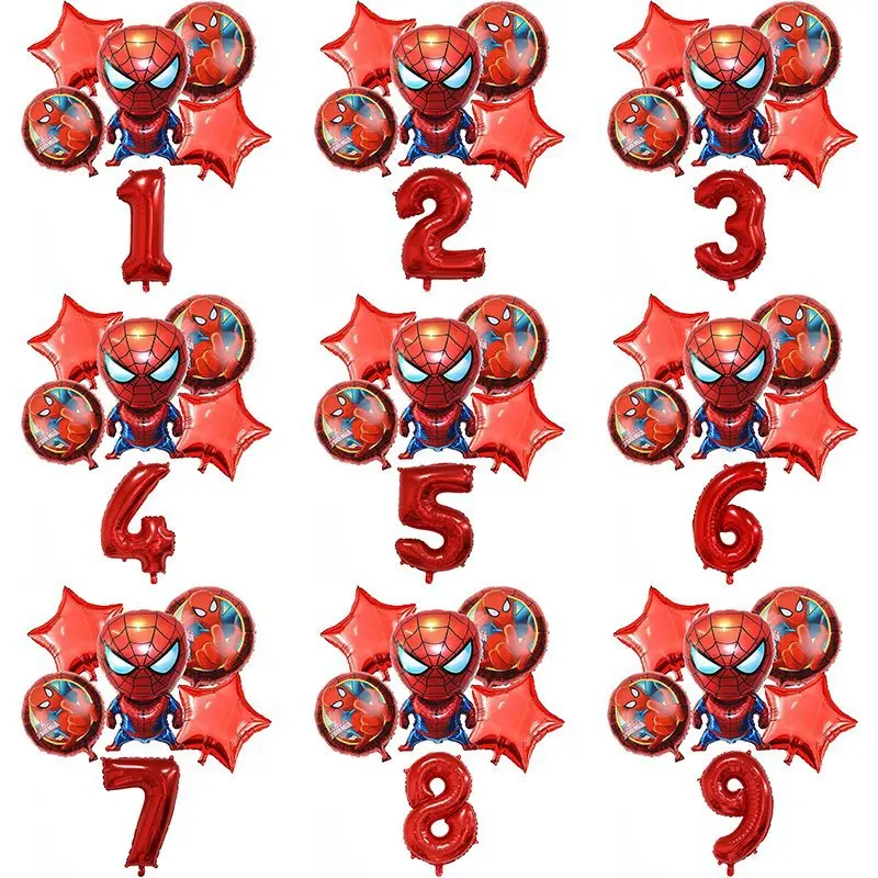 Marvel Superhero Spider Man Avengers Alliance Marvel Decoration Children's Birthday Party Aluminum Film Balloon Layout