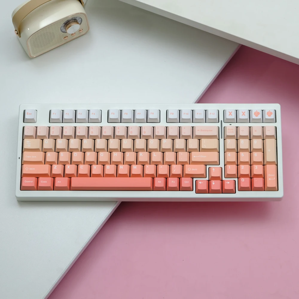 147 Keys/set blush powder KeyCap PBT Cherry Profile Keycap Dye Sublimation Keycaps For Customization MX Mechanical Keyboard