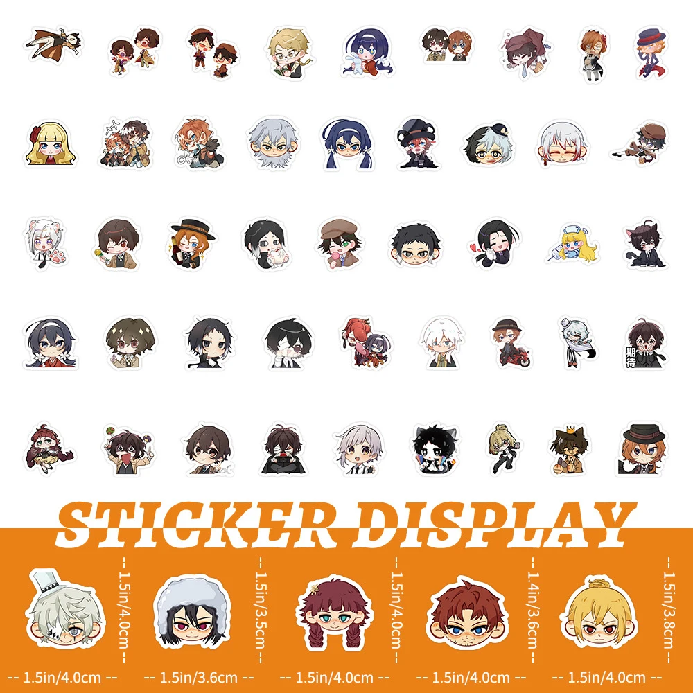 10/30/50/100pcs Bungo Stray Dogs Anime Stickers Cartoon Decals DIY Laptop Fridge Skateboard Car Waterproof Sticker for Kids Toys