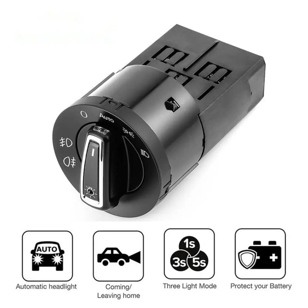 AUTO Headlight Switch For VW Passat B5 B7 Transporter T5 Polo Tiguan Jetta Mk6 Golf 4 6 Head Light Lamp Switch Fog Light Control