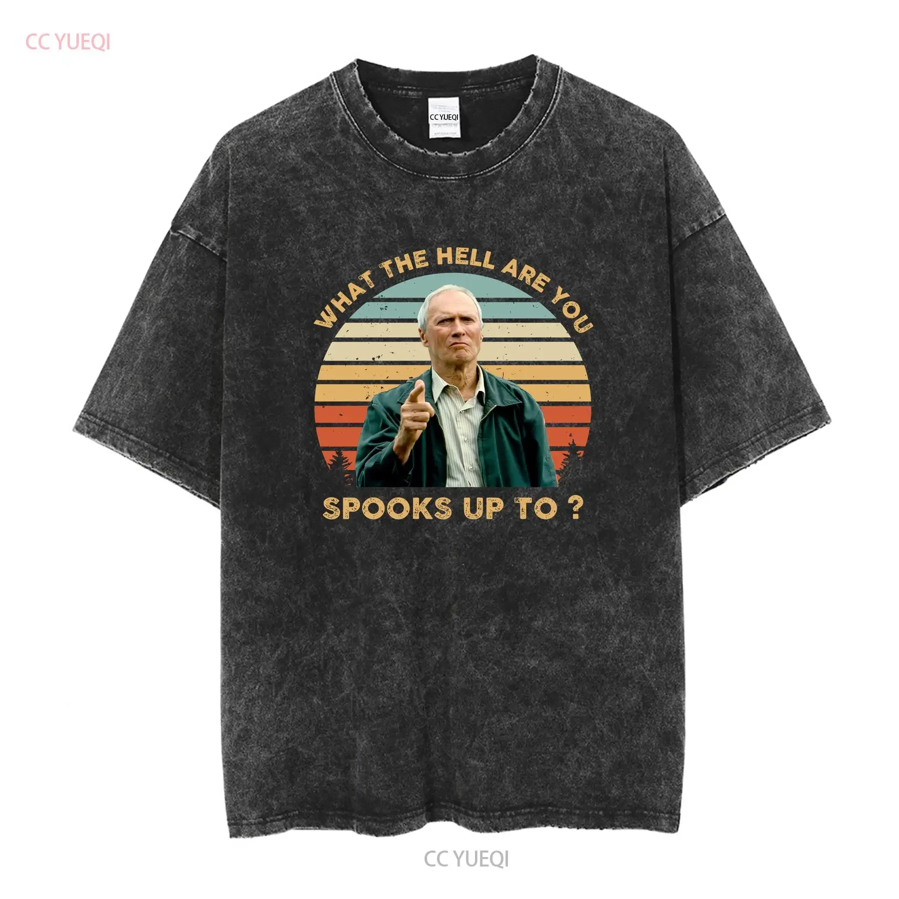 Gran Torino What The Hell Are You Spooks Up To Vintage T shirt Eastwood Fan Classic Movie long or short sleeves vintage Washed