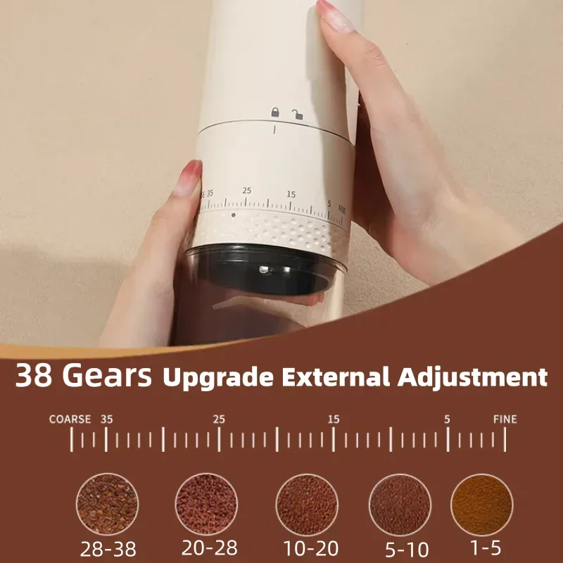Xiaomi Youpin Electric Coffee Machine 1500mAh Conical Coffee Burr Grinder Externally Adjustable Bean Grinding Machine Grinder