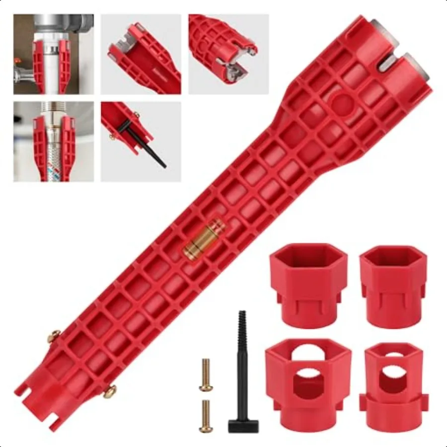 

Установщик смесителя и раковины 14 в 1, многофункциональный ключ для раковины, ключ для смесителя для раковины, кухни, ванной комнаты, туалета, идеально подходит