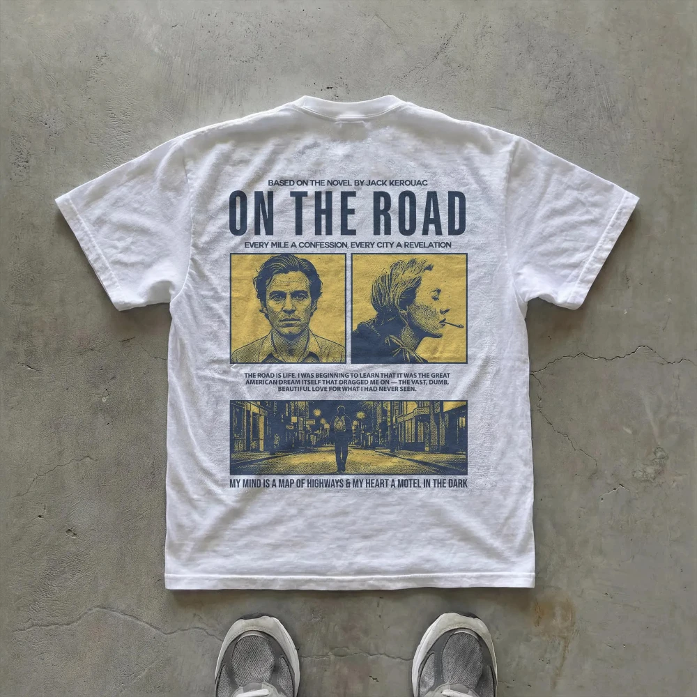 Camiseta de Jack Kerouac en The Road, regalo para amantes de los libros, camiseta minimalista unisex, camiseta vintage de culto, camiseta con cita literaria, camiseta de libros
