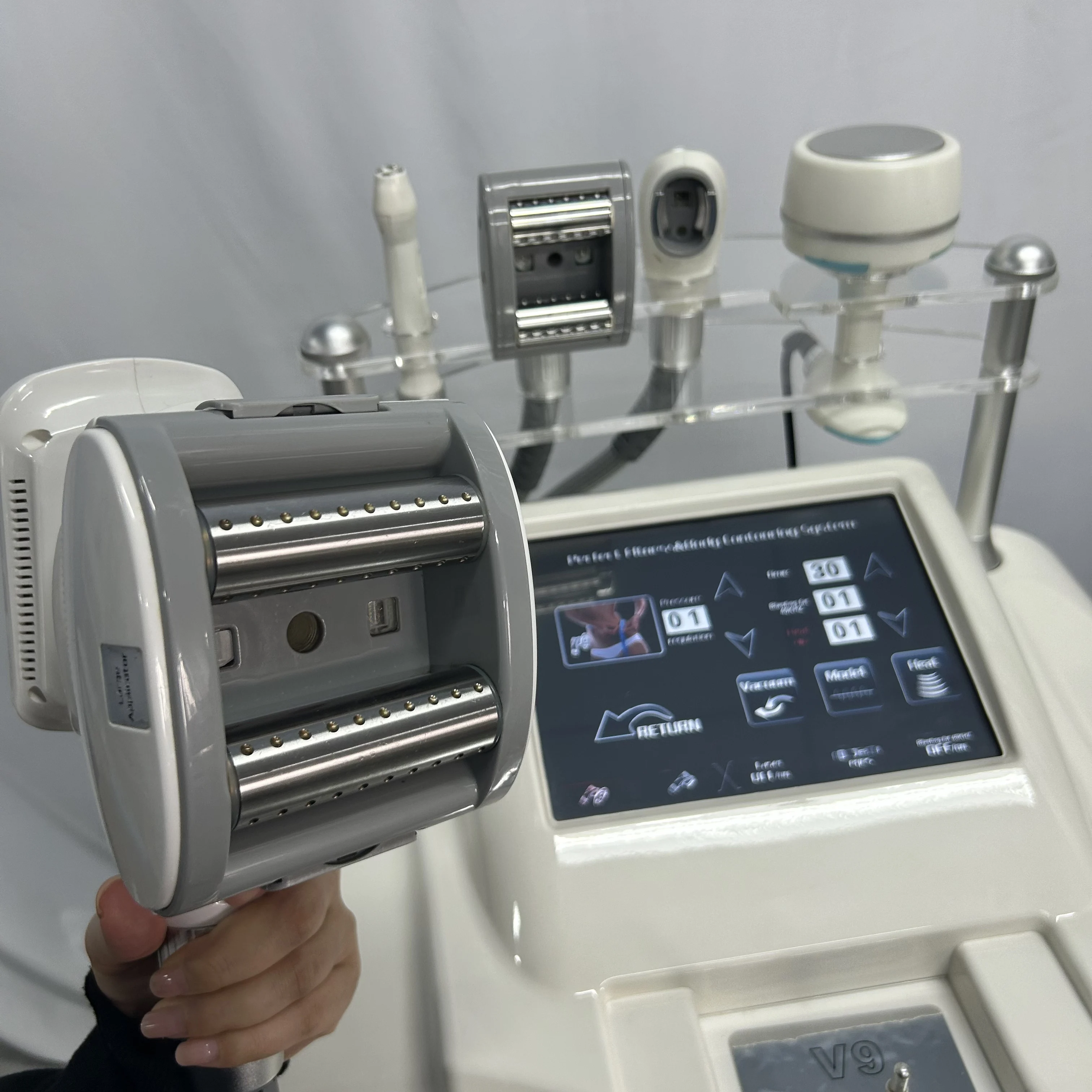 Portable V9 Vela Body Shape Weight loss Vacuum 85Kpa Cavitation Slimming Roller Shaping Massage Machine Fat Removal Face lift