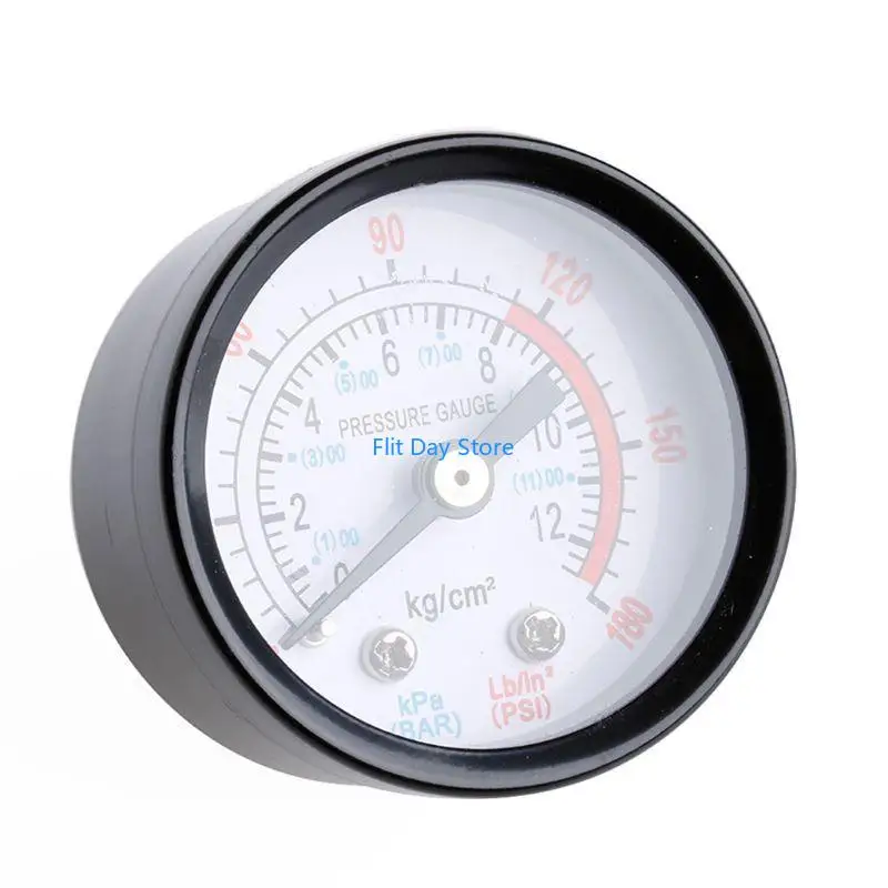 F92C Air Compressor Pneumatic Hydraulic Fluid Pressure Gauge 0-12Bar 0-180PSI New