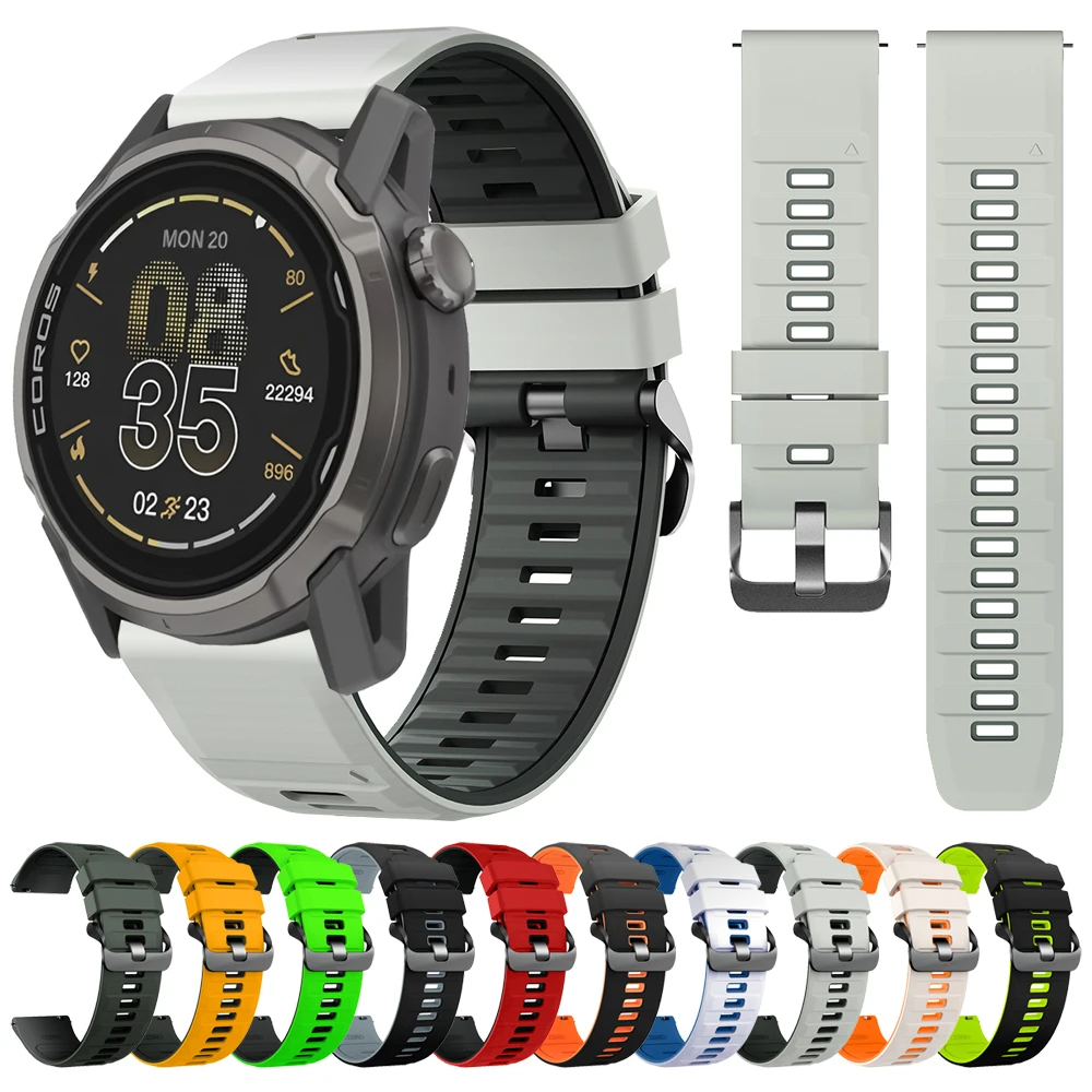 22 mm Sport-Silikonband für COROS APEX 4 42 mm / PACE 4 3 Ersatzarmband-Zubehör