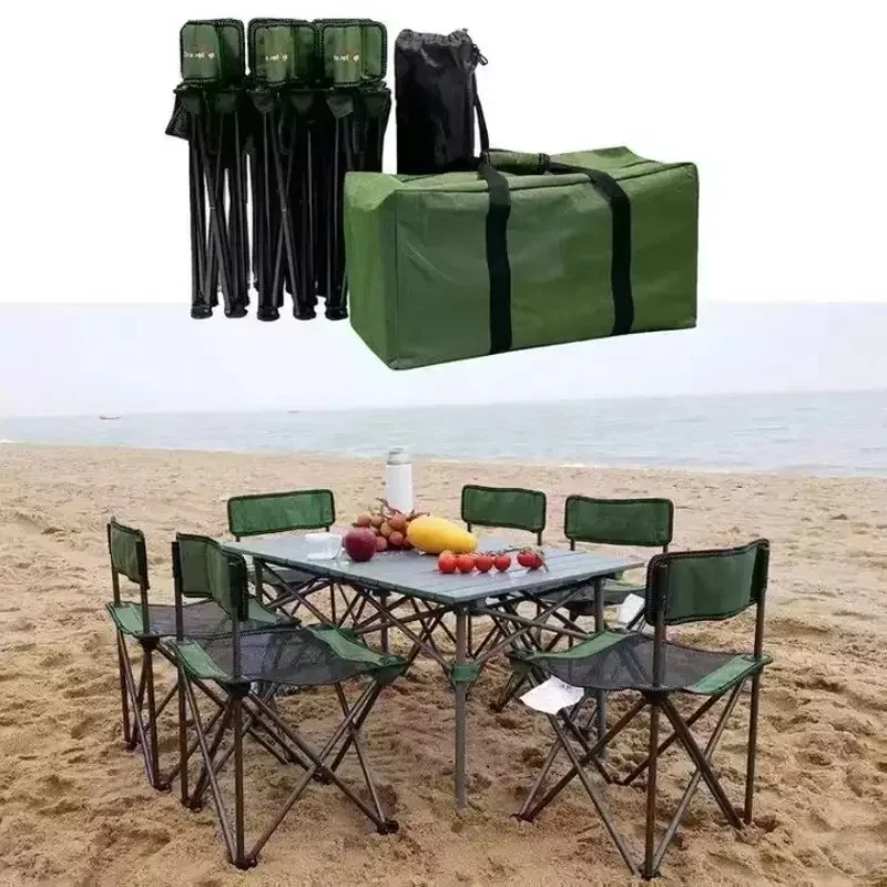 Factory wholesale aluminum  mountain outdoor folding table portable camping picnic table with chair