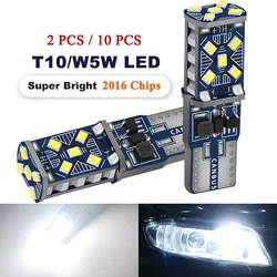 2/10 PCS Super Bright T10 W5W LED Bulbs Canbus 12/24V 7000K White Car Interior Dome Maps Trunk License Plate Wedge Side Lights