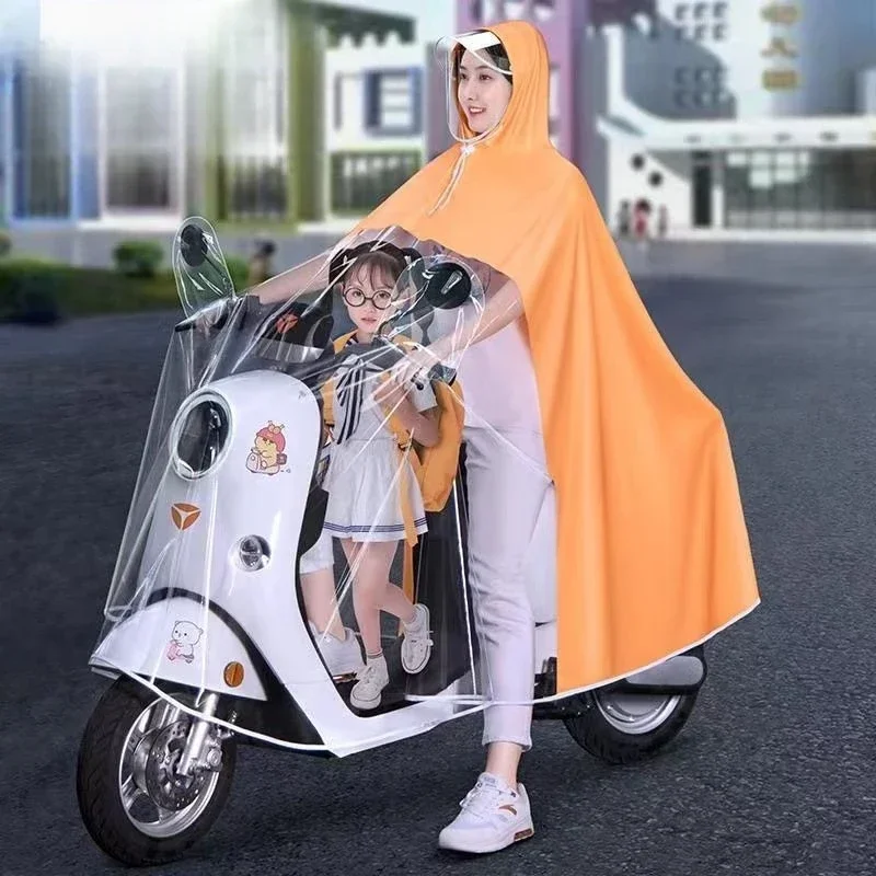 Electric Vehicle Raincoats, Thickened Double Poncho, Full Body Rainstorm-proof Motorcycle Transparent Poncho, New