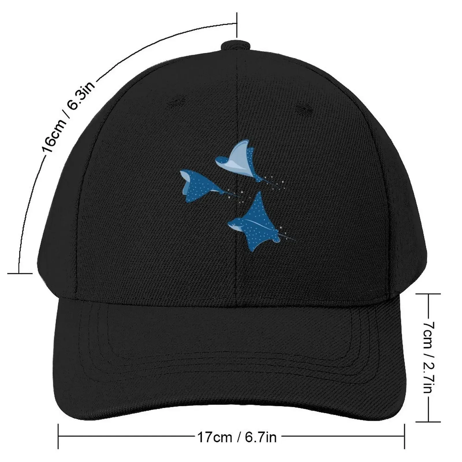 Flying stingrays blue Baseball Cap Mountaineering Hat Beach Mens Caps Women's