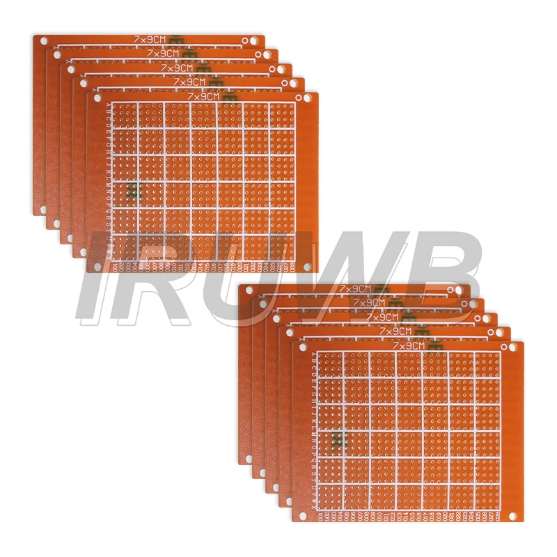 10pcs 5×7CM,7×9Cm,PCB Board Prototype Perforated Grid Board Kit PCB Universal Board Single Side Yellow , for DIY Soldering