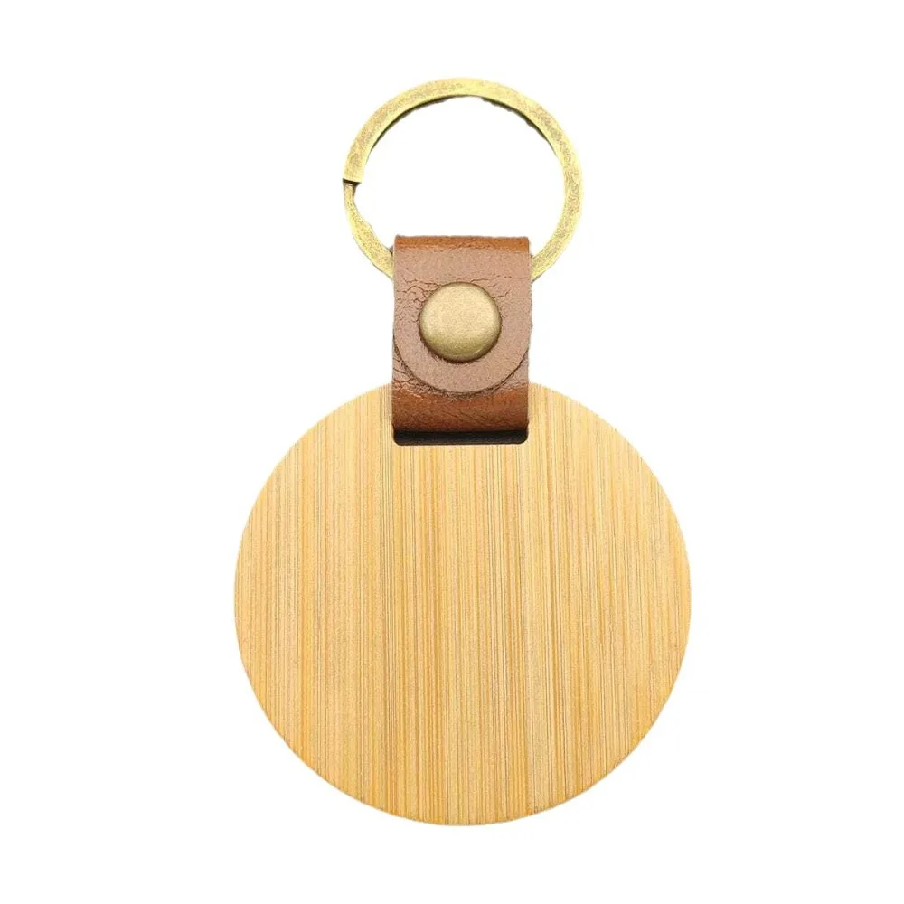 Wooden Keychain Rectangular Circular Keychain House Shaped Shield Keyring Gift Customization Personalized Fashion DIY