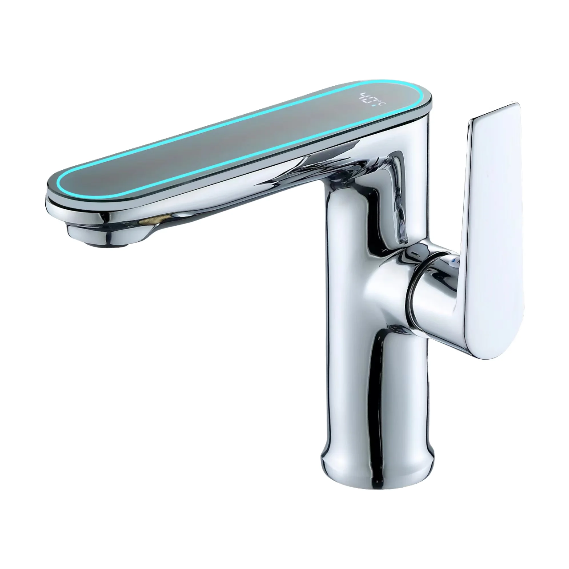 

Modern single handle digital display copper smart bathroom basin faucet brass hot and cold sink faucet ceramic valve core
