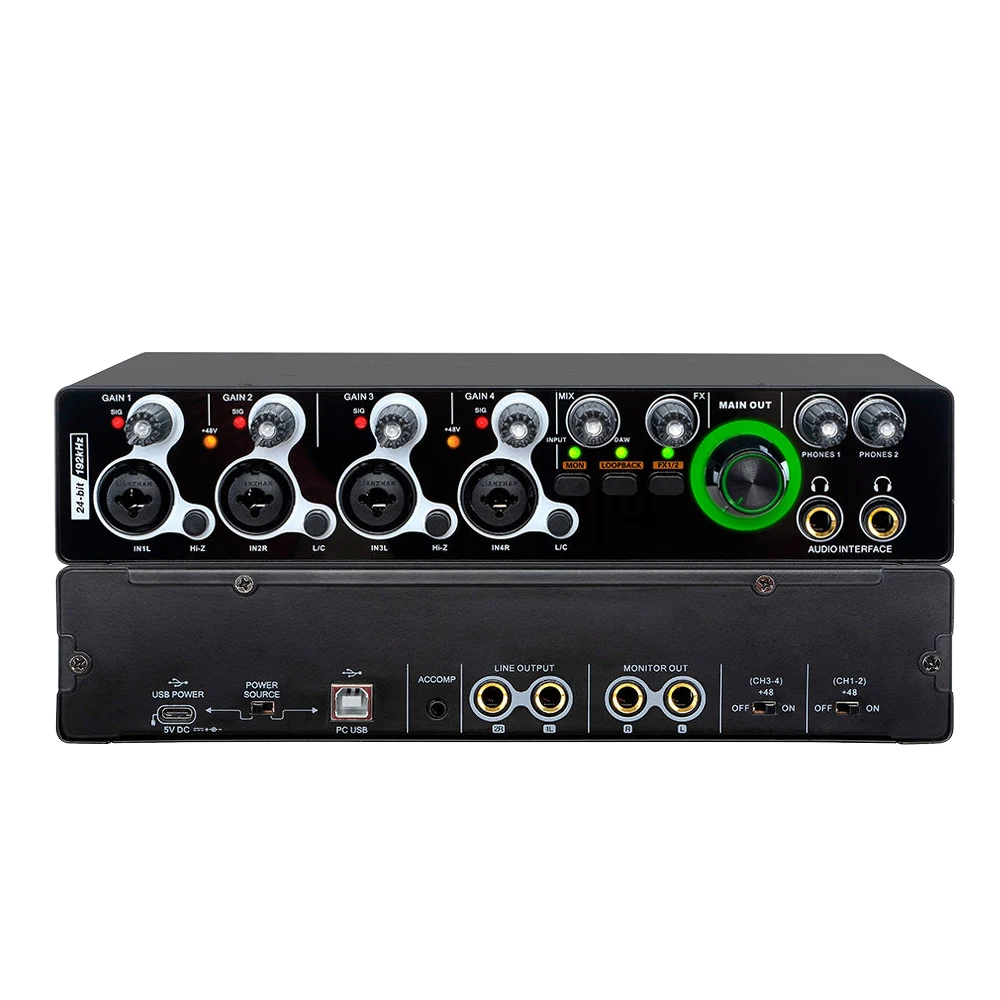 TLF Xtuga Enping Dikos Source Factory  24Bit 192KHz 4 Input 4 Output USB Interfaz De o Interface Sound Card Carte Son